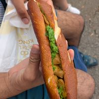 Planted curry sandwich at Brezelkönig in Geneva