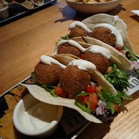 Falafel tacos $15 on Mondays at The Nags Head Hotel in Adamstown