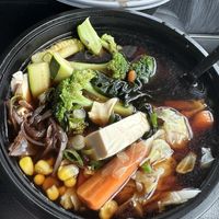 With broth  at Iron Ramen in Stony Brook