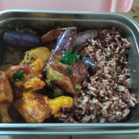 Cai fan With brown rice very filling 👌 at San De Vegetarian 三德 - Blk 256 Yishun in North Singapore