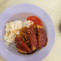 Black pepper pork chop with rice: not very exciting but the salad they add is 👍 at San De Vegetarian 三德 - Blk 256 Yishun in North Singapore