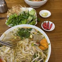 Pho and soy noddle soup   at BUT in Qui Nhon