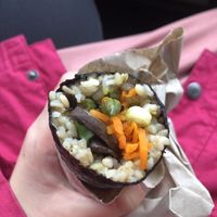 Mushroom sushi roll at The Hairy Barista in Totnes