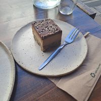Chocolate and tahini caramel shortbread at The Hairy Barista in Totnes