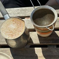 Chai latte was impressive and authentic! With real and whole spices so strong flavours, an acquired taste if you’re used to the westernised version but impressive nonetheless   at The Hairy Barista in Totnes