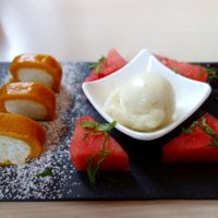 dessert: mango rolls at De Eetstee in Amersfoort