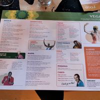 Vegan menu at Zorro Lounge in Stocksbridge
