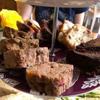 Assorted sweet breads at Luna's Vegan Corner in Cardiff