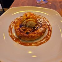 Pear and almond tart at Luna's Vegan Corner in Cardiff