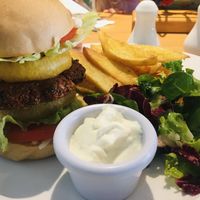 Vegan burger - outstanding!  at Luna's Vegan Corner in Cardiff