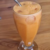 Spicy carrot oj at Luna's Vegan Corner in Cardiff
