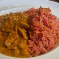 Jackfruit and chickpea stroganoff at Luna's Vegan Corner in Cardiff