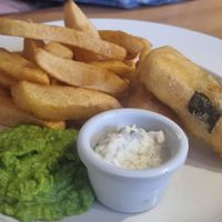 Ocean tofu at Luna's Vegan Corner in Cardiff