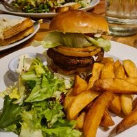 Veggie burger at Luna's Vegan Corner in Cardiff