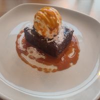Sticky toffee pudding at Luna's Vegan Corner in Cardiff