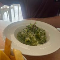 Rigatoni Pasta Green Goodess Ragu  at Luna's Vegan Corner in Cardiff