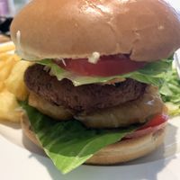 Luna's pawlicious staple burger at Luna's Vegan Corner in Cardiff