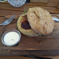 Vegan burger at Casa da Terra in Ponte De Lima