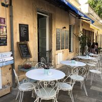 Outside seating   at Cafè Parisien in Mallorca