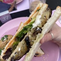 Aubergine and green apple club sandwich  at Babi Como in Como