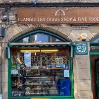 Shop front! Location right near the Llangollen bridge  at Llangollen Oggie Shop & Fine Foods in Llangollen