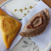 Empanadas at Tienda GranOla in Bogota