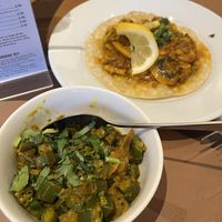 Starter with a side dish  at Mumbai Flavours in Alnwick
