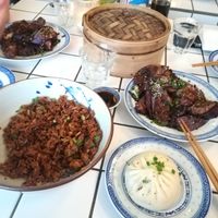 Side rice dish, vegan bao, eggplants  at Petit Bao in Paris