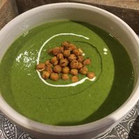 Veggie soup with crispy chickpeas at VAST Cali Eatery in Taipei