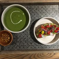 Veggie soup and Cali toast 2.0 at VAST Cali Eatery in Taipei