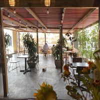 Patio on Santa Monica Blvd.  at Val's Vegan Bake Shop in Hollywood