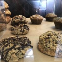 Chocolate and Strawberry Scones and muffins ! at Val's Vegan Bake Shop in Hollywood