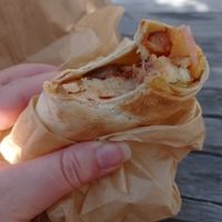 The burrito. Usually not a fan of potato but this one was quite nice! I recommend! at Sunday's Coffee in Paris