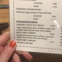 Menu at The Carvery in Torremolinos