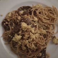 Veggie "Carbonara"pasta at Circolo Arci Impatto Zero in Pavia