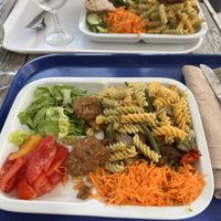 pasta, tofu bites, various veg & salad. also came with bread. great portion €15  at Bio's in Cavaillon