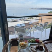 Vegan breakfast while staying in Lorraine’s hotel, Thea Suites, directly above the restaurant.   at Lorraine's Magic Hill in Kefalonia