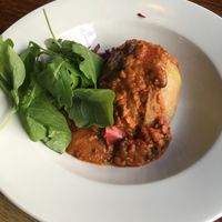 Lentil chilli jacket potato at The Palace Vaults in Caernarfon