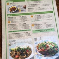 Vegan menu  at The Palace Vaults in Caernarfon