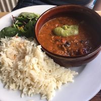Lentil chilli main course at The Palace Vaults in Caernarfon