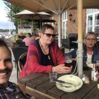 Great to sit outside   at Cafe Holmen in Nykobing Mors