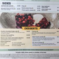 Sides and desserts at Harbour Inn in Solva