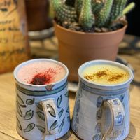Beetroot and Tumeric Lattes  at TRIBE in South West London