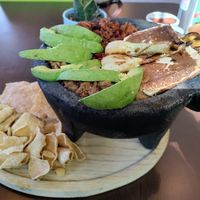 Huge vegan meat plate at Veggicano Plant Based in Mexico City