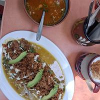 Barbacoa memela and consomé de birria at Veggicano Plant Based in Mexico City