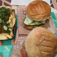 Chick burger and cheesy, chilli fries at Vedang - green burger | Alexa in Berlin