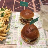 Cheeseburger and Hamburger with cheese fries  at Vedang - green burger | Alexa in Berlin