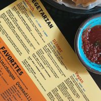 the vegetarian section of the menu  at Pepe's Cantina in Winter Park
