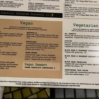 Vegan selections  at Pepe's Cantina in Winter Park