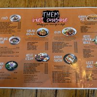 Menu  at Thèm in Docklands